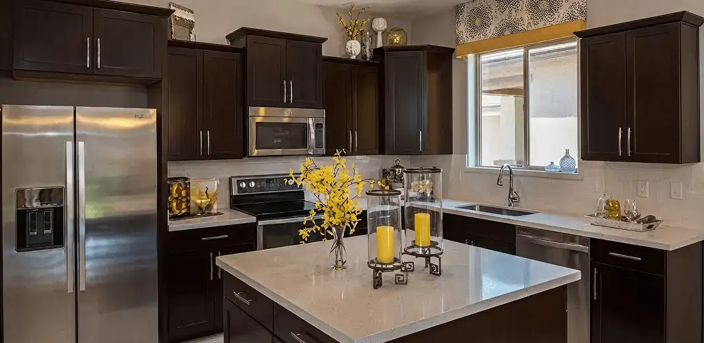 Cabinet painting results with freshly painted kitchen cabinets in Irvine, CA