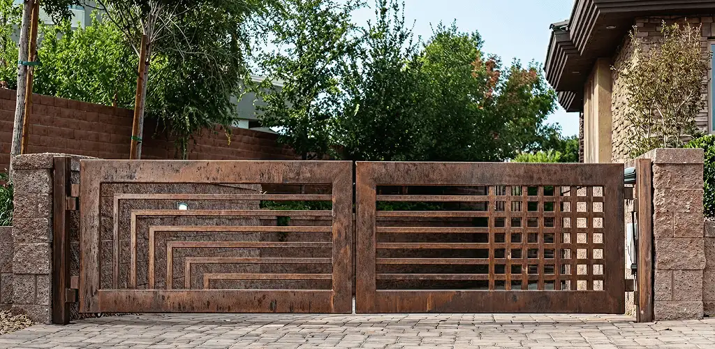 Custom driveway gate installation for a home entrance in Irvine, CA