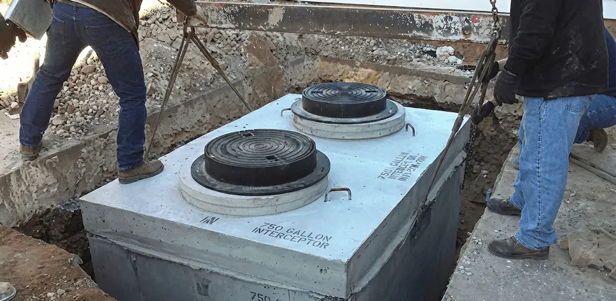 Grease trap installation for a commercial property drainage system in Irvine, CA