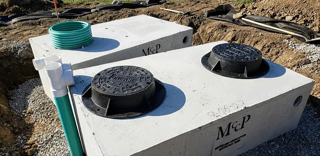 Grease trap installation unit set in place for drainage protection in Irvine, CA