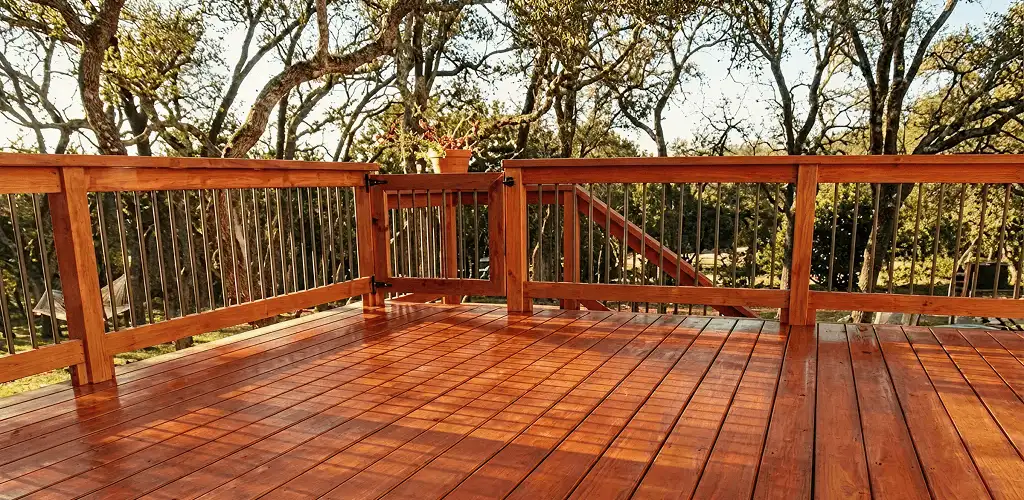 Deck sealing results with a freshly sealed wood deck in Irvine, CA